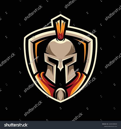 Spartan Gaming Mascot Logo Design Template Stock Vector (Royalty Free