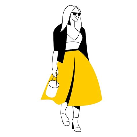 Dise O Plano Vectorial Ilustraci N Lineal De Moda Hermosa Mujer