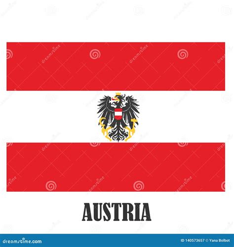 Austria Symbols National Coat Of Arms And Flag Stock Vector