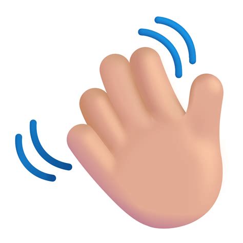 Winkende Hand Mittelhelle Hautfarbe Emoji