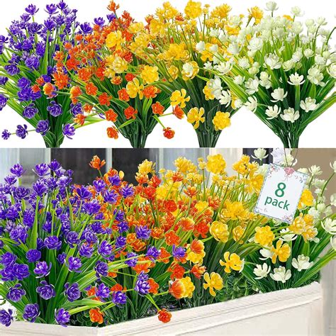 Woirroip Bundles Fleurs Artificielles Ext Rieures R Sistantes Aux Uv