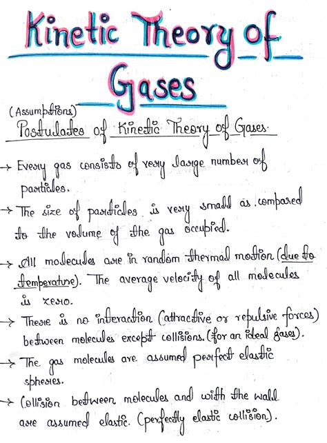 Class 11 Kinetic Theory Of Gases Physics Handwritten Notes For NEET