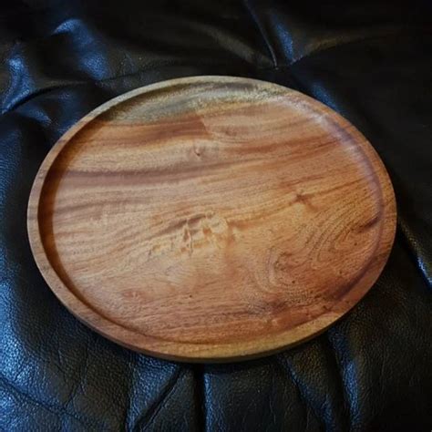 Jual Piring Kayu Diameter 22cm Grade RUSTIC Wooden Plate Nampan Tray