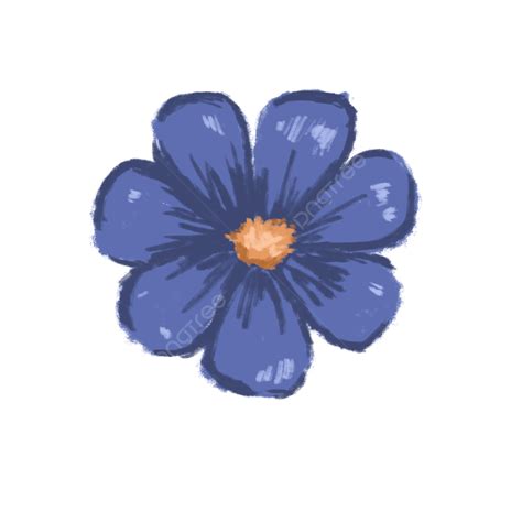 Ejemplo Lindo De La Etiqueta Engomada De La Flor Violeta Azul Vector Png Flor Ilustración