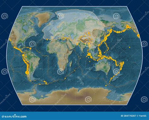 Eurasian Tectonic Plate. Physical. Times. Earthquakes and Bounda Stock ...