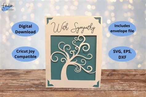 With Sympathy Insert Card Svg With Tree Graphic By Emilonsvgdesigns · Creative Fabrica