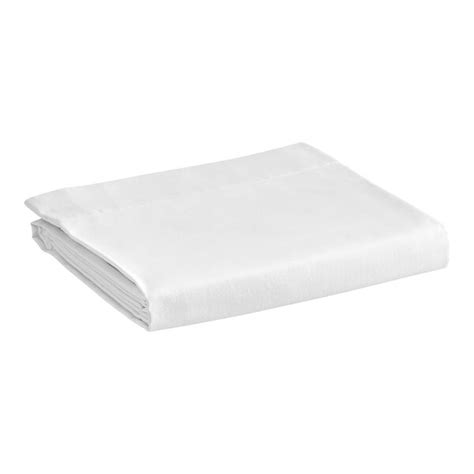1888 Mills Naked T 300 120 X 87 Full Size White Satin Weave Combed Cotton Modal Flat Sheet