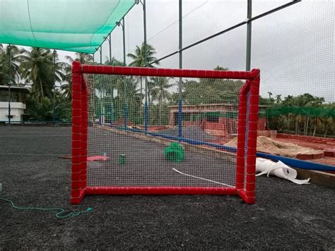 hand mild steel football goal post net  turf ground  rs