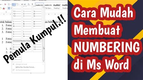 Pemula Wajib Nonton Cara Mudah Membuat Numbering Otomatis Di Ms