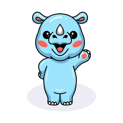 Cute baby rhino cartoon posing 10380850 Vector Art at Vecteezy