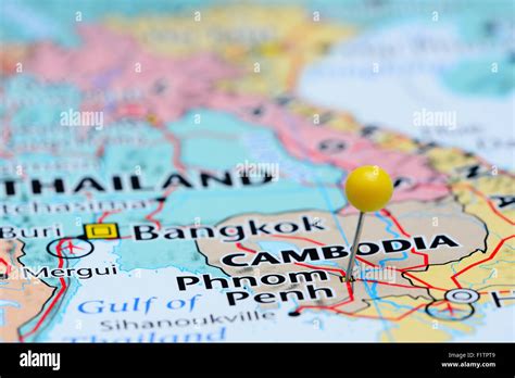 Phnom Penh Pinned On A Map Of Asia Stock Photo Alamy