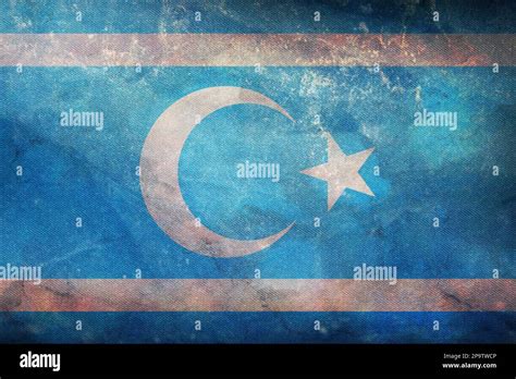 Top View Of Retro Flag Iraqi Turkmen Front Turkey With Grunge Texture