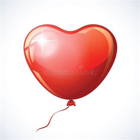 Ballons Rouges En Forme De Coeur Illustration De Vecteur Illustration