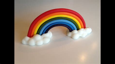 How To Make A Fondant Rainbow With Clouds Youtube