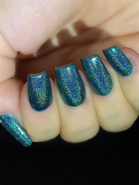 See U L8tr Gator Holographic Green Holographic Rainbow Custom Blended Glitter Nail Polish