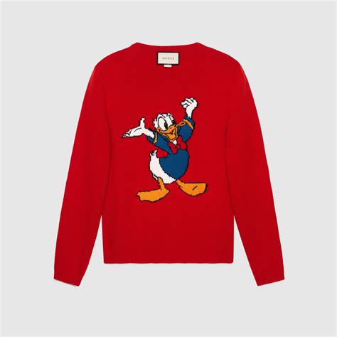 Intarsia Wool Sweater With Donald Duck Gucci Mens Sweaters And Cardigans 461366x5q286527