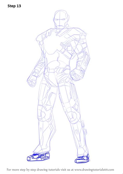 Learn How To Draw Iron Man Full Body Iron Man Step By Step Drawing