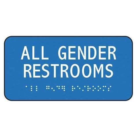 Accuform Braille Restroom Sign, 3" Height, 6" Width, Plastic, Rectangle, Braille, English ...