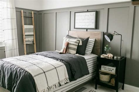 Gray Board And Batten Accent Walls In A Black And White Room Soul Lane