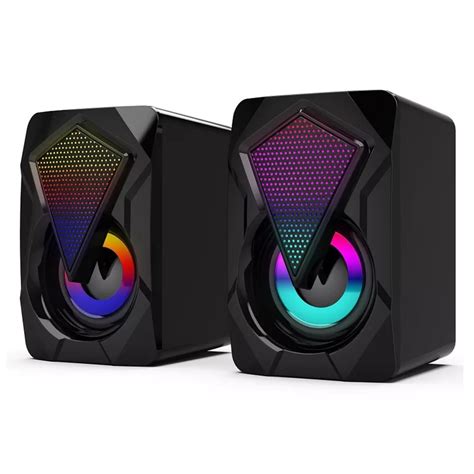 Caixa de Som RGB Led computador Pc Gamer luz de respiração fria Caxinha