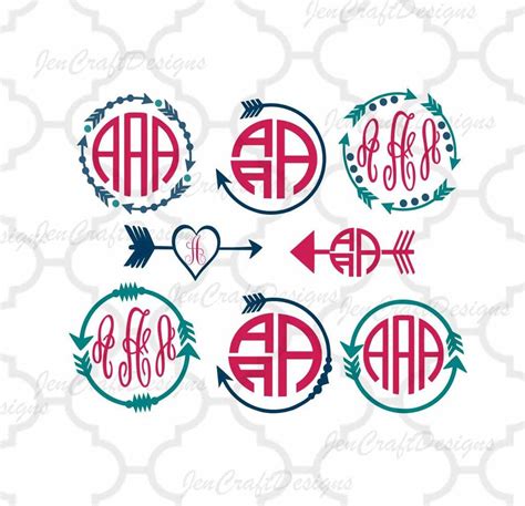 Arrow Monogram Frame Monogram Frame Arrow Svg Circle Monogram