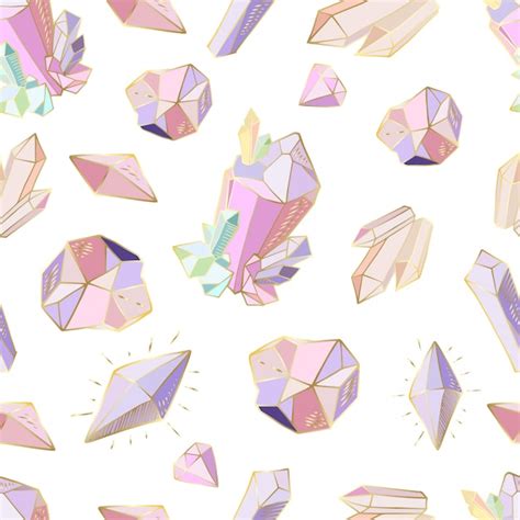 Premium Vector Seamless Pattern With Crystals Gems