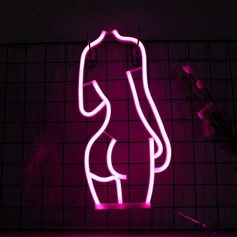 Buy Enuoli Naked Lady Neon Sign Pink Neon Light 163x77inch Sexy