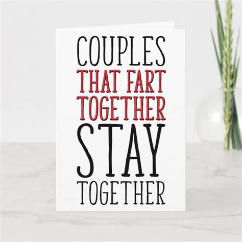 Fart Stay Together Funny Anniversary Valentine Card Zazzle