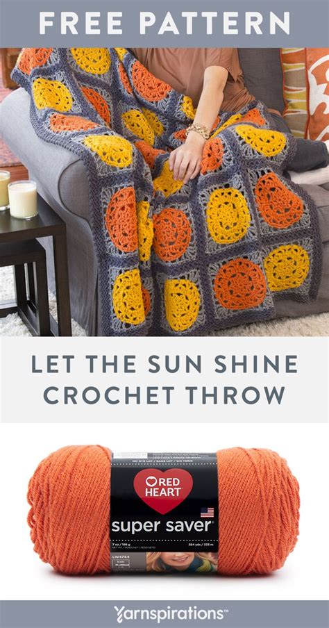 Free Let The Sun Shine Throw Crochet Pattern Using Red Heart Super