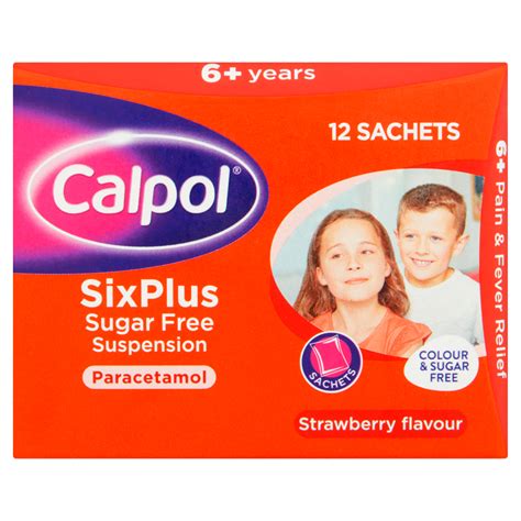 Calpol Six Plus Sugar Free 12 X 5ml Sachets Chemist 4 U