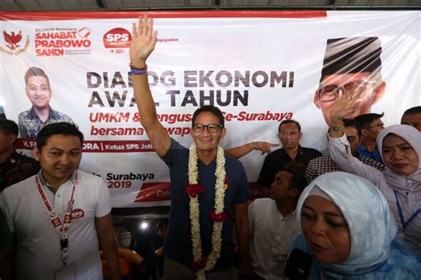 FOTO Safari Politik Di Jatim Sandiaga Uno Dialog Dengan UMKM Dan