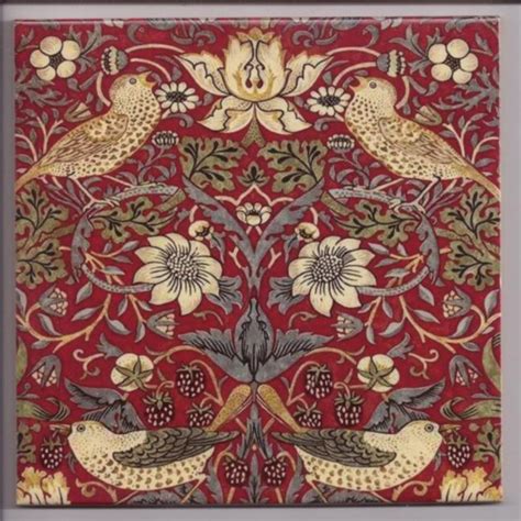 William Morris Strawberry Thief Red ~ Pilgrim Tiles