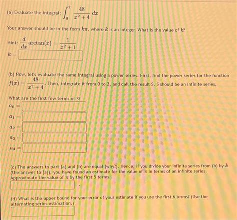 Solved A Evaluate The Integral X Dx Your Answer Chegg