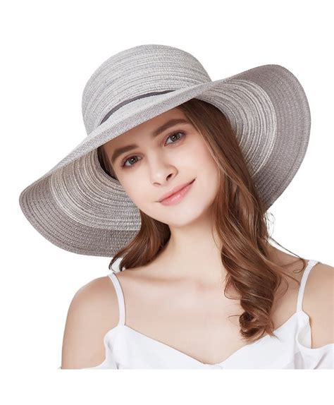 Women Floppy Sun Hat Summer Wide Brim Beach Cap Foldable Cotton Straw