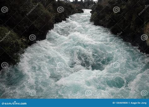 Powerful Huka Falls Near Lake Taupo, Ner Zealand Stock Photo - Image of ...