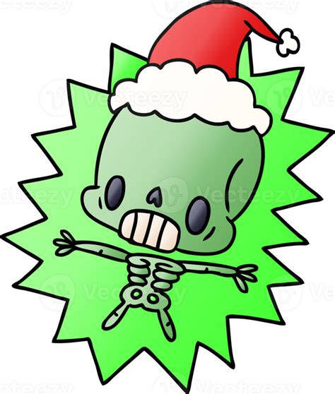 Mano Dibujado Navidad Degradado Dibujos Animados De Kawaii Esqueleto 45194313 Png