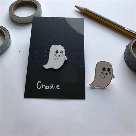 Ghostie Halloween Enamel Pin Ghost Enamel Pin Etsy