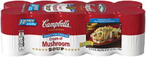 Campbell's Cream of Mushroom Condensed Soup - 10, Nutrition Information ...