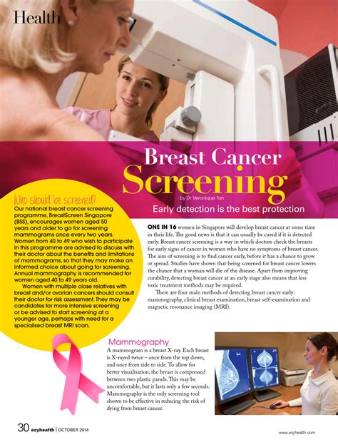 Pdf Breast Cancer Screening Early Detection Is The Best Protection