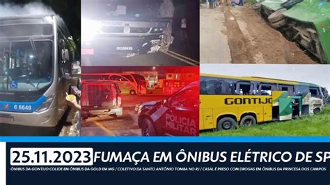 URGENTE Ônibus elétrico de SP é visto fumaça Acidente ônibus