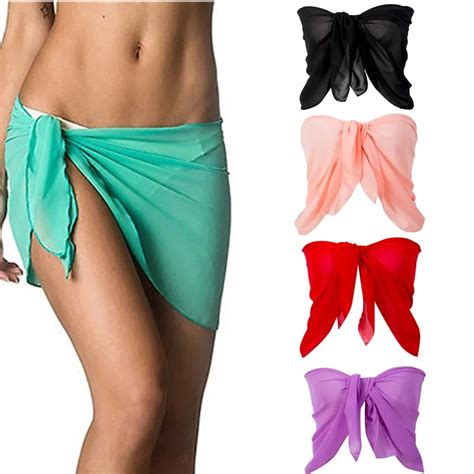 Sexy Women Summer Beach Bikini Cover Upds Chiffon Scarf Wrap Beachwear