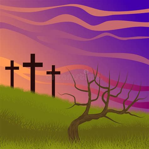 Crucifixion De Calvaire Symbole De Golgotha Illustration Stock