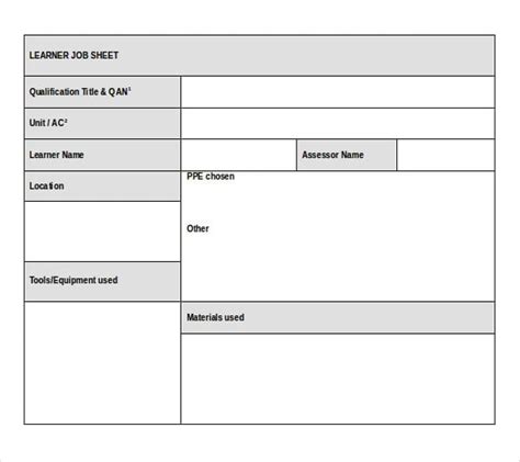 Job Sheet Template - 13+ Free Word, Excel, PDF Documents Download ...