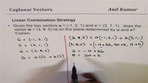 26 Coplanar Vectors Linear Combination Scalar Triple Product Strategy