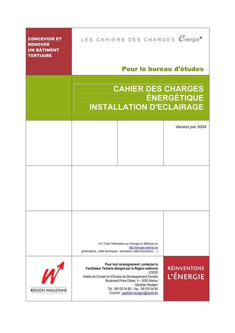 Pdf Cahier Des Charges Nerg Tique Cahier Des Charges Pour Le