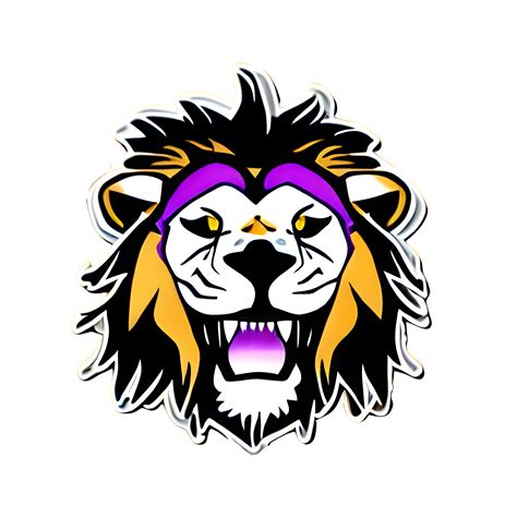 Colorful lions Head Logo, lions face Sticker, modern pop art style ...