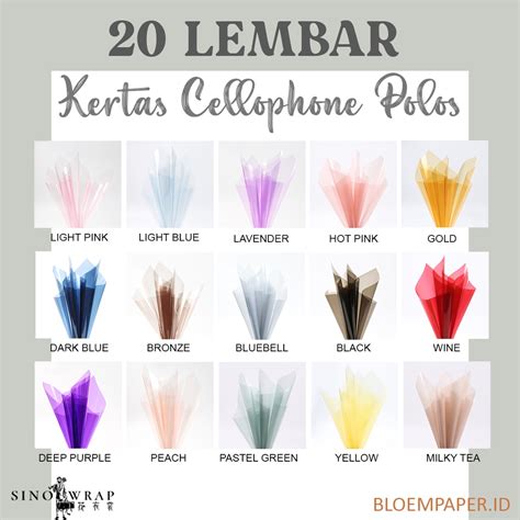 Jual Lembar Flower Wrapping Cellophane Polos X Cm Kertas