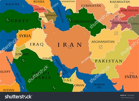 A Map Of The Middle East