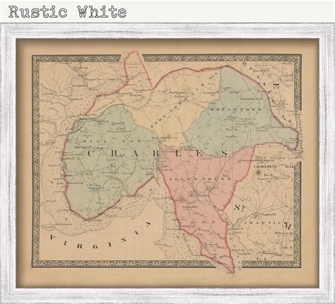 CHARLES COUNTY, MARYLAND 1866 Map, Replica or Genuine Original