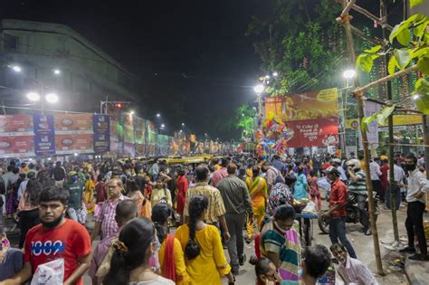 Kolkata, West Bengal, India - 12th October 2021 : Traditional Bagbazar Durga Puja, UNESCO ...